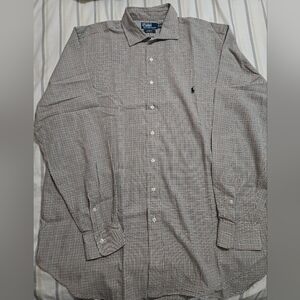 Mens XLT TALL Polo by Ralph Lauren Men's Black and White Tan Checkered Shirt